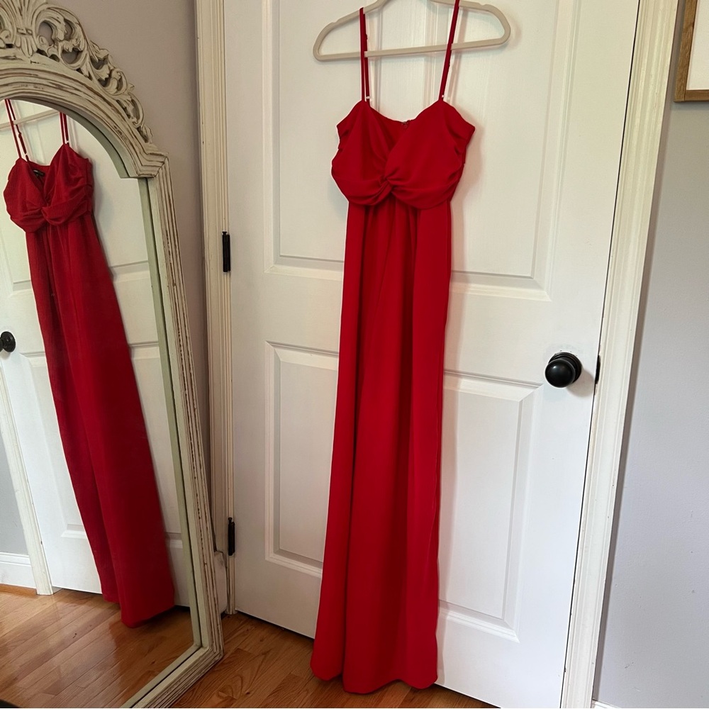 Fashion Nova Red Sleeveless‎ Wide Leg Pant Romper Y2K Flowy Size M